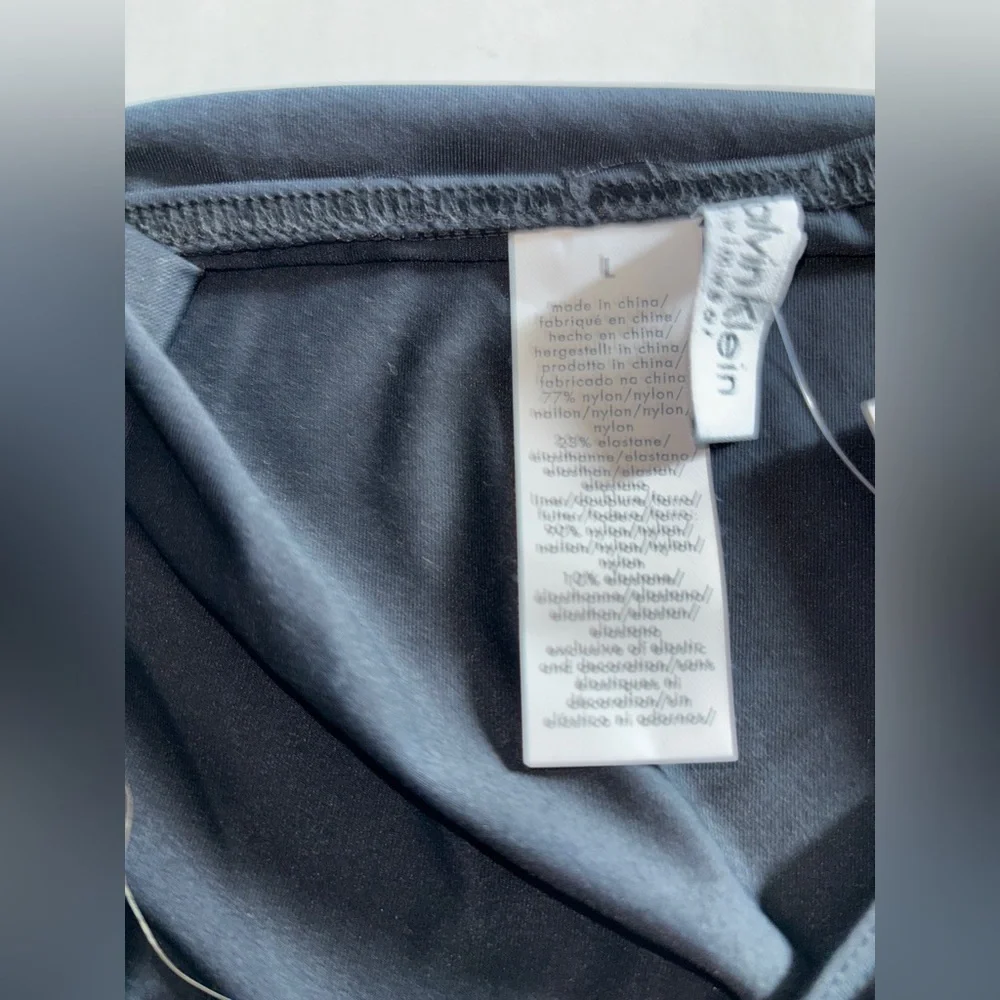 Calvin Klein Hipster Black Bottom Women L Full Coverage NEW Beach Surf Vacation